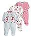 Mamas and Papas Baby-Girls 3 Pack All-in-One Vintage Floral Bodysuit, Multicolour, 3-6 Months