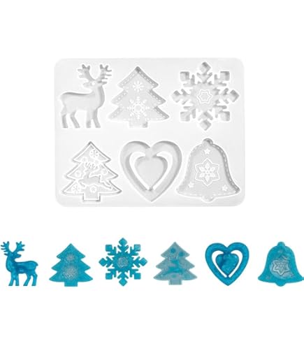 2x Weihnachts Silikonformen - 6 Motiven Für Backen & Basteln