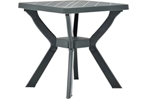Tidyard Bistro Table | Square Plastic Dining Table | Garden Side Table | Breakfast Bar Table for Kitchen | Green 70x70x72 cm