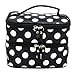 JACKY Wave Dot Case Makeup Double Cosmetic Hand Bag Tool Storage Toiletry (Black white)