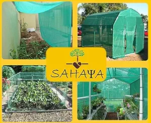KRIWIN 3 Mtr X 3 Mtr (9.8 Feet X 9.8 Feet) Green Garden Shade Net:50-60% Shade :Greenhouse UV Stabilized Net