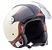 Produktbild ARMOR · AV-84 „Vintage Deluxe Creme“ (Gelb) · Jet-Helm · Motorrad-Helm Chopper Mofa Bobber Scooter-Helm Roller · ECE certified · Visier · Click-n-Secure Clip · Tragetasche · S (55-56cm)