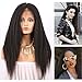 Produktbild Giannay Hair Pre Plucked 360 Lace Frontal Wig Kinky Yaki Straight 8A Brazilian Virgin Human Hair 360 Lace Wigs with Baby Hair Natural Hairline ( 18 Inch 180 Density ) Natural Color for Black Women