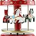 BXT Merry Go Round Music Box Wooden Carousel Multi-Colored 4-Horse Animated Figurine Desktop Playset Awesome Kids Xmas Birthday Presents
