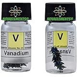 Vanadium Metallic Crystals Element 23 V, 1 Gram 99,9% in Vial of Glass with Label