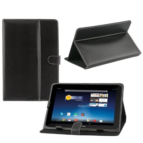 iProtect Kunstleder Tasche für MEDION LIFETAB Schutz Hülle Case mit Stylus PEN für P9514 MD99000 10 Zoll schwarz