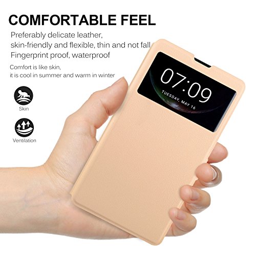 Doogee Mix Funda KuGi Slim Flip Cover Carcasa Cubierta de cuero PU Multi-Angle Shockproof Silicio Protectora de Carcasa con Soporte Plegable para Doogee Mix Smartphone--Oro reviews Doogee Mix Funda KuGi Slim Flip Cover Carcasa Cubierta de cuero PU Multi-Angle Shockproof Silicio Protectora de Carcasa con Soporte Plegable para Doogee Mix Smartphone--Oro