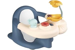 Smoby Little Siège de Bain - 2 en 1 - Tablette d'Activités Réglable - Ventouses Incluses - pour Bébé dès 6 Mois - Fabriqué en France