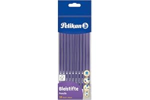 ‎PELIKAN Pelikan 811132 Bleistift mit Radiergummi, HB, Sechskant, 10 Stück