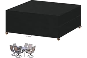 VANSHEIM Funda para Muebles de Jardín Impermeable Funda Mesa Jardin 420D Oxford Tela Anti UV Funda para Muebles de Jardin Exterior Cubierta Mesa y Sillas Jardin 230x130x95cm