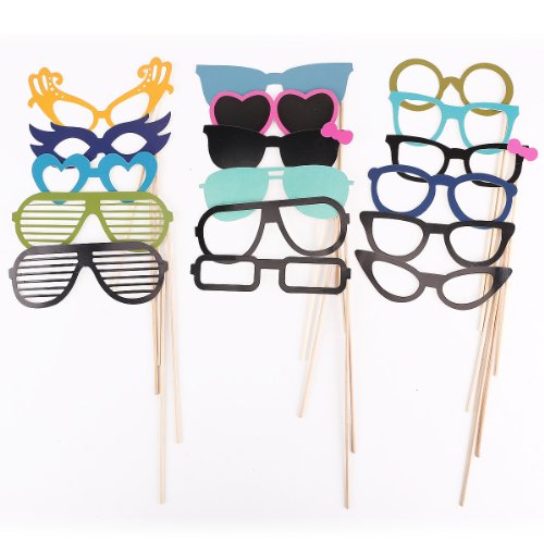 *Versand aus Deutschland* 51 Tlg. Party Foto Verkleidung Schnurrbart Lippen Brille Hüten Photo Booth Props Set Hochzeit Partymitbringsel - 5