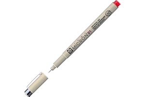SAKURA Pigma Micron 01 Fineliner - 0,25 mm - Rosso - Inchiostro d'archivio impermeabile - Ideale per artisti, designer, scienziati