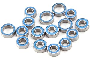 IMCCZONY 16PCS Rubber Sealed Ball Bearing Kit for Tamiya TT02 TT-02 TT02D TT-02D 1/10 RC Car Upgrades Parts Accessories
