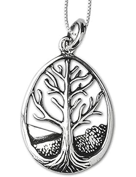 Anhänger Baum des Lebens Keltischer Lebensbaum Weltenbaum 925er Silber Schmuck Heilung mit Kette Halskette Silberkette...