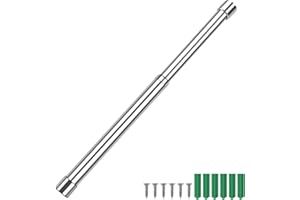 31-51 cm Barre de Penderie en Acier Inoxydable, GEBAUM Barre Penderie Extensible Argenté, Tringle Vetement Murale, Tringle Penderie pour Penderie Murale