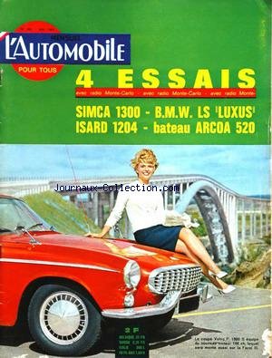 Automobile L No 205 Du 01051963 4 Essais Simca 1300 Bmw Ls Luxus Isard 1204 Bateau Arcoa 520 - 