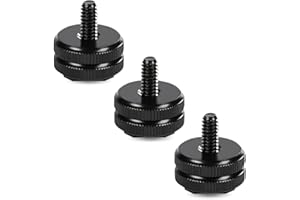 KYLOS 3 Stück Hot shoe adapter, Adapter blitzschuh, Blitzschuhadapter, Blitzschuh, 1/4 zoll Schraube, Für Stativanschluss, 1/4" Schraubadapter