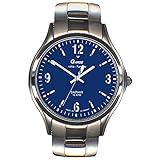 GARDE Herren-Armbanduhr Elegant Analog Edelstahl-Armband silber Funkuhr-Uhr Ziffernblatt blau UGA111026M