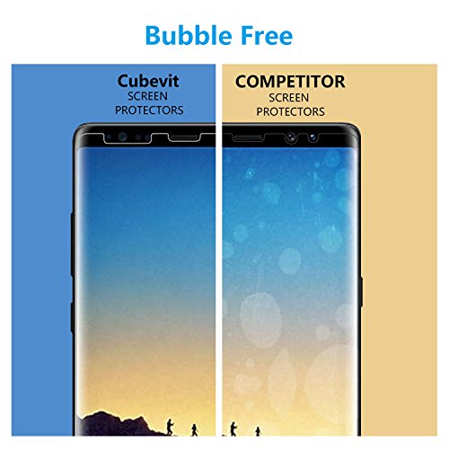 Galaxy Note 8 Protector de Pantalla   2-Pack  Cubevit Protector de Pantalla para Samsung Galaxy Note 8  No Burbujas   Ultra Trasparente TPU Aplicado en H  medo Protector de Pantalla Vidrio para Galaxy Note 8