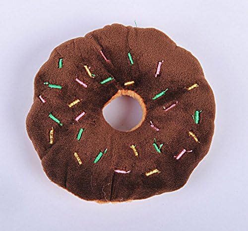 Komener Pet Dog Doughnut Squeaky Teeth Chew Squeezer Toy Chews Toy Accessories