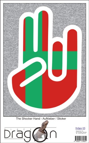 The Shocker Hand - Laptop Notebook Skin Sticker Cover Art Decal - 210x144 mm white Outline with Flag - Bornholm