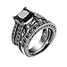 Produktbild 2-in-1-Herren Diamant Ring, lucaswang Mädchen Liebhaber Vintage Kristall Engagement Hochzeit Band Ring Set Jewelry Schwarz US Size: 9