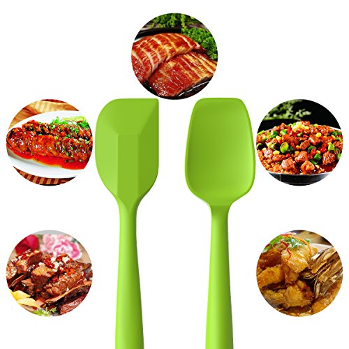 EXVI 3-teilig Flexible Spachtel Silikon-Set Hitzebeständig Antihaft (Grün) - 3