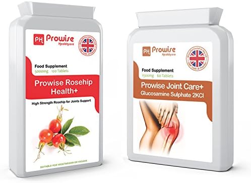 Prowise Rosehip 5000mg 120 Tablets with Joint Care + Glucosamine 2KCL 1500mg 60 Tablets - UK Manufactured