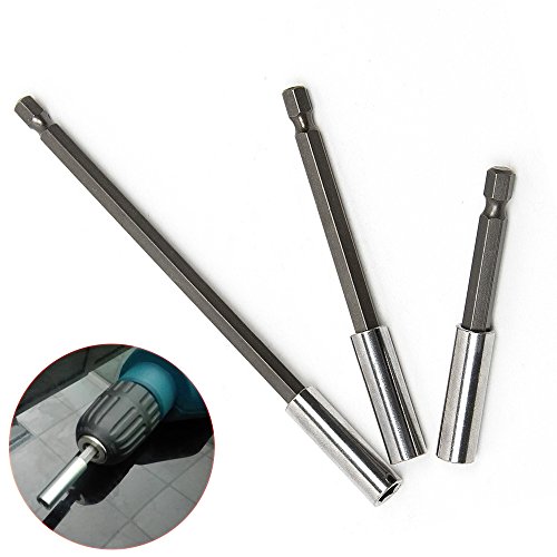 Fortag 3 tlg 1/4" Sechskanntschaft Magnetische Magnetischer Satz Screwdriver Bithalter Quick Change Verlängerung Halter für Elektrowerkzeuge 75/100/150mm