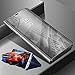 Produktbild Wigento Für Xiaomi Poco Pocofone F1 Clear View Spiegel Mirror Smartcover Silber Schutzhülle Cover Etui Tasche Hülle Case Wake UP Funktion