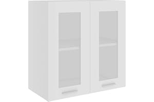 Tidyard Armario Multiusos para Colgar Armario Colgante Cristal de aglomerado Blanco 60x31x60 cm
