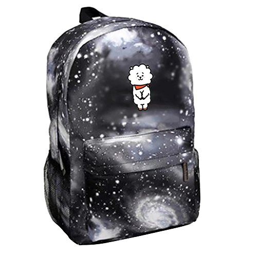 Preisvergleich Produktbild BTS Bangtanboys Sternhimmel Kinderrucksack Schultasche für Baby Jungen Mädchen Kleinkinder Nylon Backpack Daypack für Schule Arbeit RJ Grau