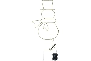 X-MAS Metall LED Gartenstecker Schneemann 45 cm 180 LED´s mit Timer Batterie