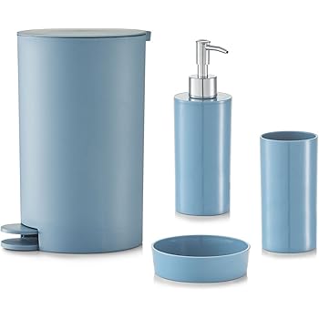 Wenko Badaccessoires Set, 4-teilig Polaris Pastel Blau Keramik: Amazon