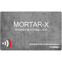 MORTAR-X Carte de Blocage RFID/NFC - Protection Pour Carte Active; 1 Seule Carte pour Protéger tout votre Portefeuille et Passeport Protection - Anti Clonage Sans Fil; S'Adapte Facilement Et Protège L