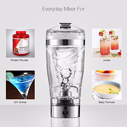 Mixer Flasche,Digoo 600ml kreative USB Elektro Mixer Becher Flasche Blender,BPA- Free,für Säfte Cocktails Kaffee Tee Rühren Protein Shaker Mixer Cup（mit USB-Ladekabel） - 2