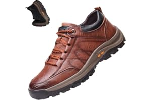 HOUXIANDOU Zapatos Casuales De Cuero para Hombre con Costuras A Mano, Zapatos De Cuero para Hombre con Soporte para El Arco, Zapatos De Cuero Antideslizantes Cómodos