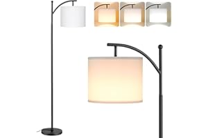 Lampada da Terra PreeOtti, Piantana Lampada da Terra Moderna con 3 Temperature di Colore, Paralume in Lino Regolabile, Lampada da Terra Vintage per Soggiorno Camera da Letto Ufficio(Lampadina Inclusa)