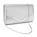 Produktbild Mit umklappende Dekel Clutch Handtasche Abendtasche Umhaengetasche silber