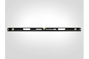 PRO800 Nivel de burbuja 200cm fresado en un lado con perfil ergonómico - ERS+ (Easy Reading System) Nivel de precisión con tapones antichoque - Color Negro