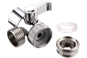 MAWANS Shower Diverter Valve 3 Way Kitchen Tap Diverter Sink Faucet Splitter Brass M22|M24 Adapter Replacement Part for Bathroom Bathtub wash Sink