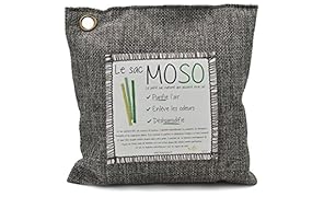 Le Sac MOSO - Purificateur d'air, Désodorisant, Absorbeur d'humidité, Naturel et sans odeur au Charbon de Bambou - 200 Gr - Charbon