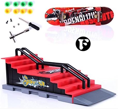 JinZhiCheng Finger Skateboarding Ramp Parts Skateboard Toy (Red)