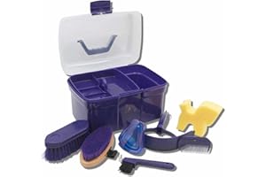 AMKA Scatola per la pulizia dei cavalli, 7 pezzi (viola)