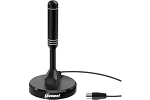 Chaowei Verstärkte Antenne Innenraum -TV-Antenne für dvb-t2 digitales Fernsehen mit Signalverstärker, 2m Koaxialkabel, Magnetfuß-Wasserdichtes Design