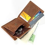 MAGAI Männer und Frauen Leder Brieftasche verschleißfesten Praktische Geldbörsen Handtasche, die alte Weisen General Portable Pocket Wallet (Color : Photo Color)