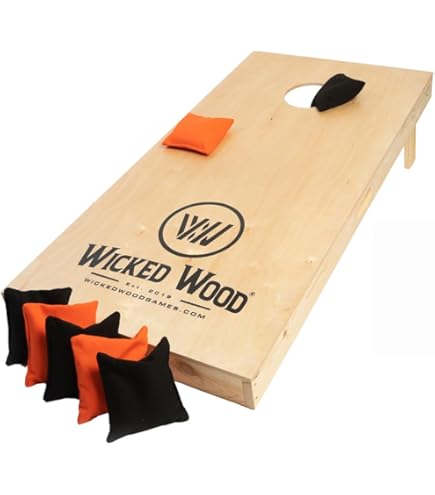 GoSports 1,2 x 0,6 m cornhole speelset, bevat twee planken van 1,2 x 0,6 m, 8 zitzakken en een draagtas