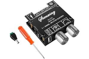 POOSR -LT21 - Amplificatore Bluetooth a 2.1 canali, 15 W + 15 W + 30 W con pulsante subwoofer per regolare il modulo audio encoder DC9-24 V