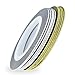20 Rolls Of Laser Gold Silver Glitter Striping Tape Line Nail Art Tips Decals Beauty Transfer Foil Stickers For Nails (10Gold 10Silver)