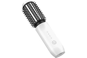 Leeko Spazzola Lisciante Senza Fili, Spazzola Arricciacapelli Senza Fili da 40mm,4 Temperature Thermal Brush, Pettine Spazzola Riscaldata per Capelli (bianco)